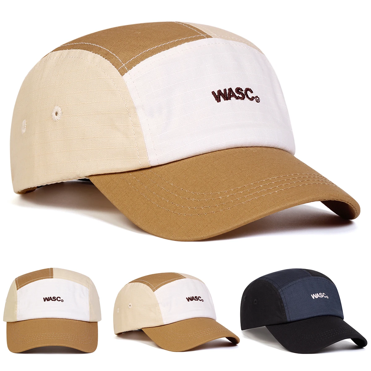 Unisex WASC Baseballkappen mit Buchstabenstickerei, schnell trocknend, für Frühling und Sommer, für den Außenbereich, verstellbare Freizeithüte, Sonnenschutzhut, Sportkappe