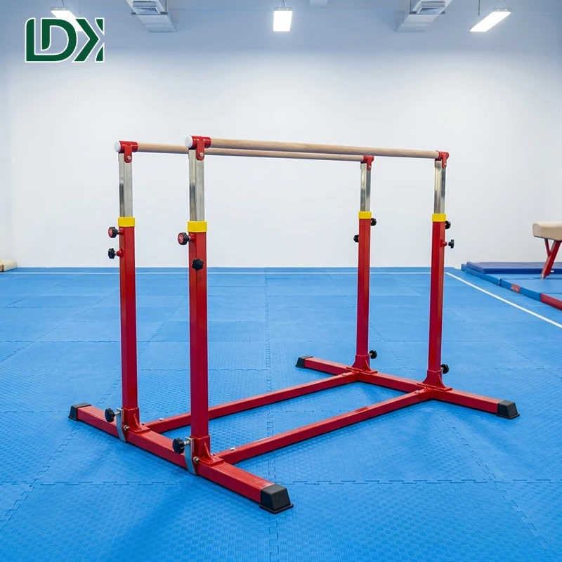 LDK Portable Height Adjustable Kids Parallel Bars with Sturdy Base for Indoor Junior Gymnastics Training Equipment