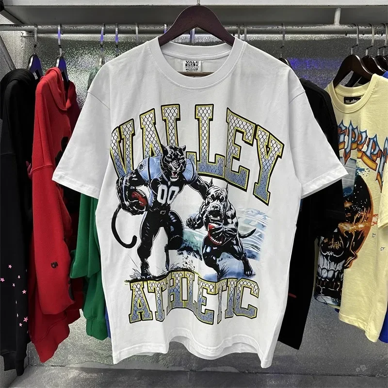 

Harajuku VALE Спортивные мечты ФУТБОЛКА с изображением кота Мода Хорошее качество Мытые ручные футболки Мужчины Женщины Летний стиль Винтаж T