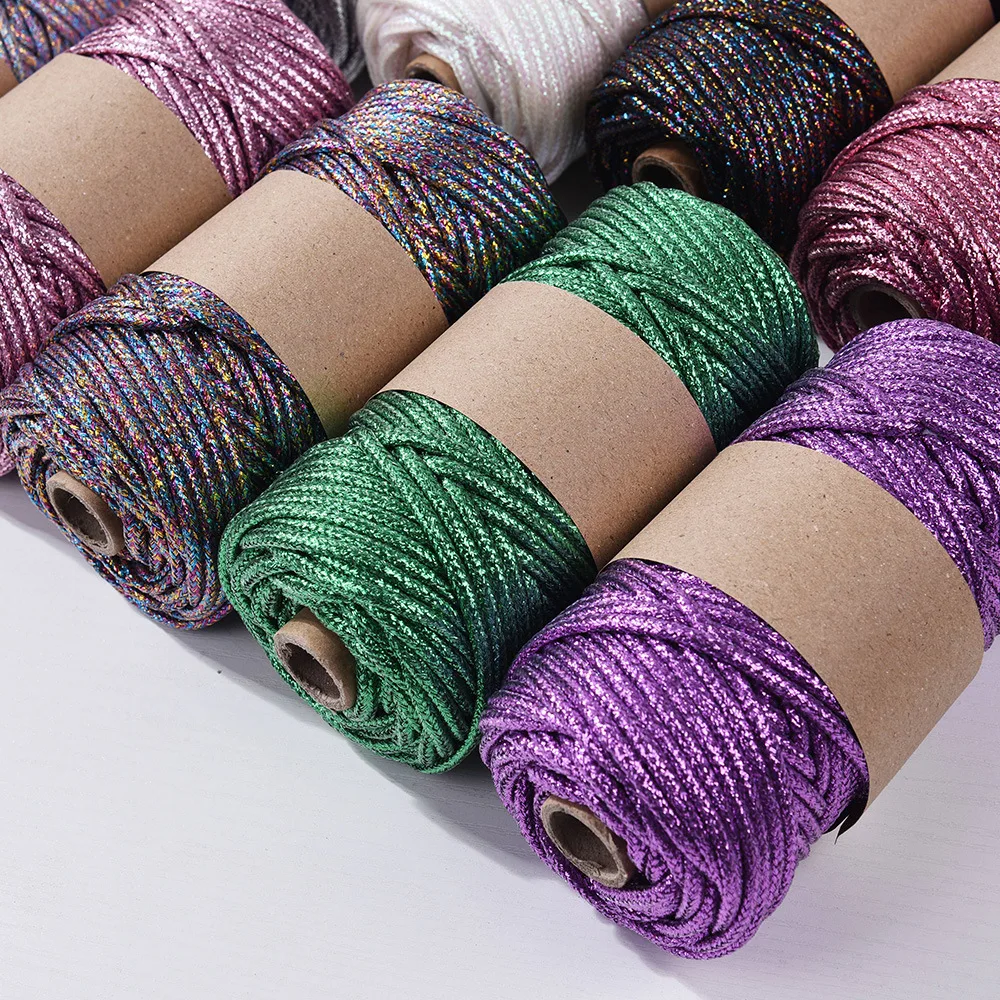 

Металлическая золотая нить-шнур 5 мм, 45 метров для рукоделия, декоративная плетеная веревка для вязания крючком, упаковки подарков, декора ручной работы