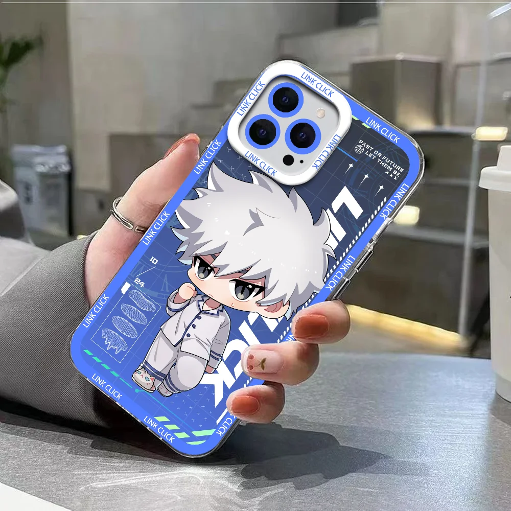 Anime L-link Click Cute Cartoon Phone Case For IPhone 12 11 13 14 15 16 17MINI Max Pro Plus Shockproof Soft Clear Back Cover Coq