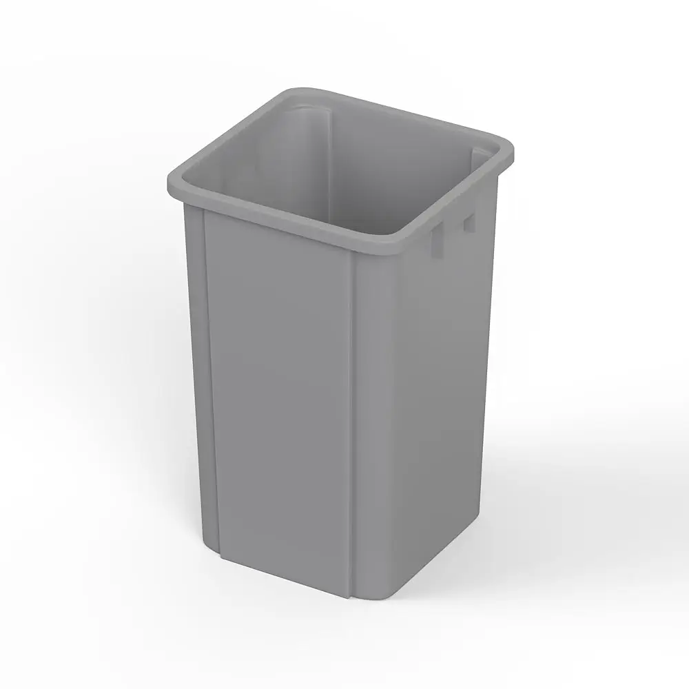 

Square Commercial Trash/Garbage Can | Outdoor/Office/Restaurant/School/Kitchen (Gray, 19 Gallon)