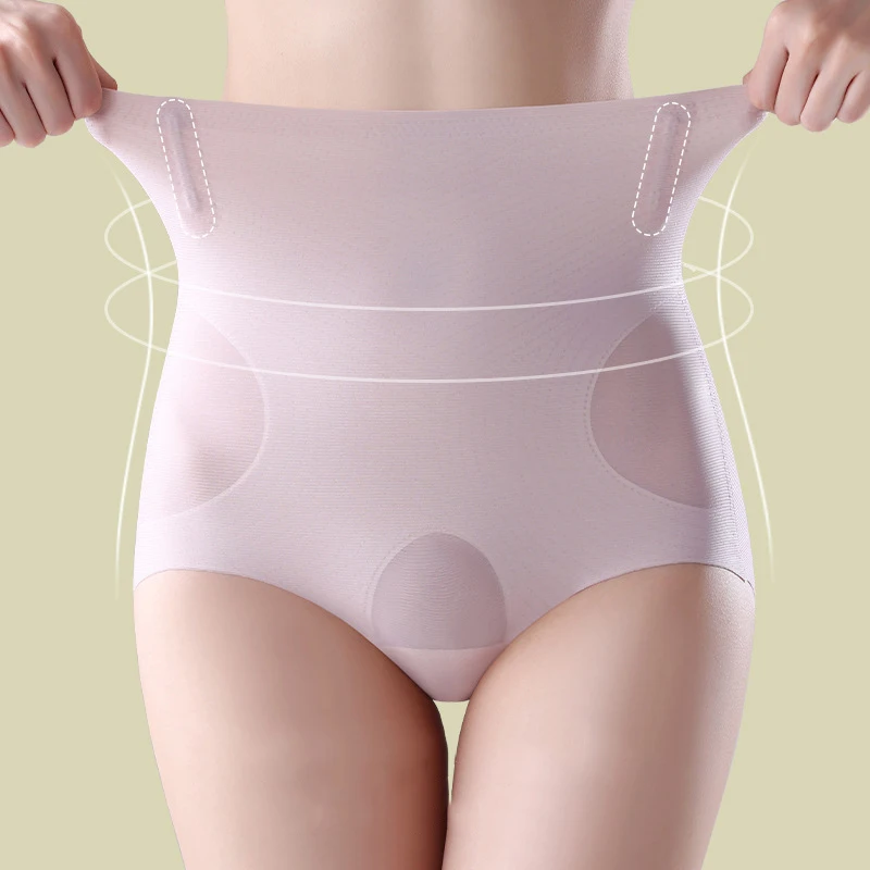 

Women Shaper Panties High Waist Flat Belly Hip Lift Underwear Seamless Soft Antibacterial Briefs Slimming Breathable Shapewear