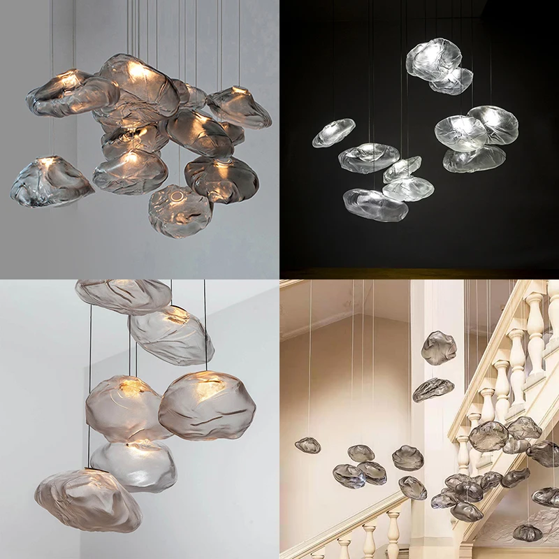 Imagem -04 - Cloud Design Glass Pendant Light Nordic Hanging Lamp For Living Room Dining Room Restaurant Loft Stairwell Chandelier Indoor Lighting