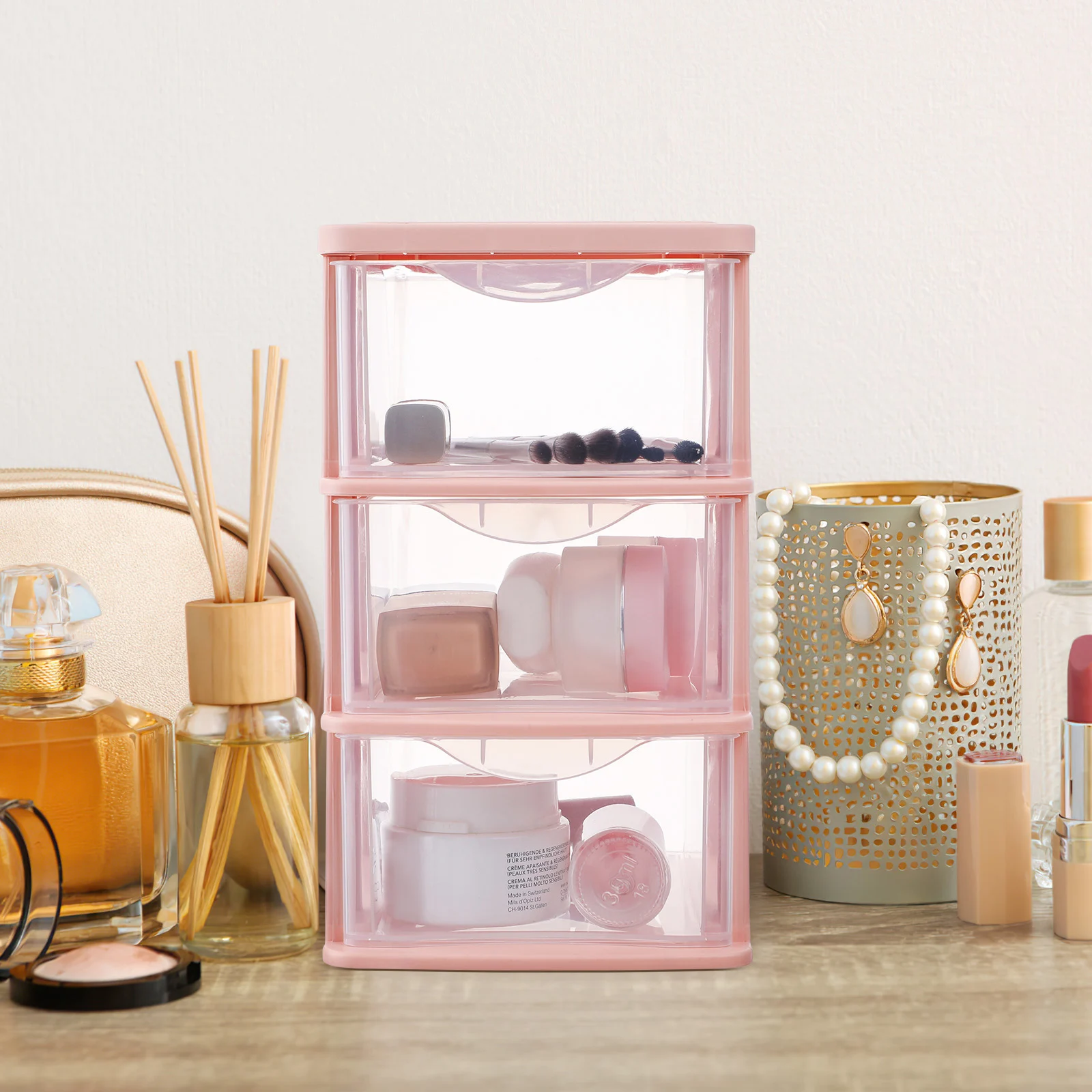

Drawer Cabinet Multilayer Desktop Storage Box Transparent Organizer Holder Makeup Case For Skincare Products Stationery