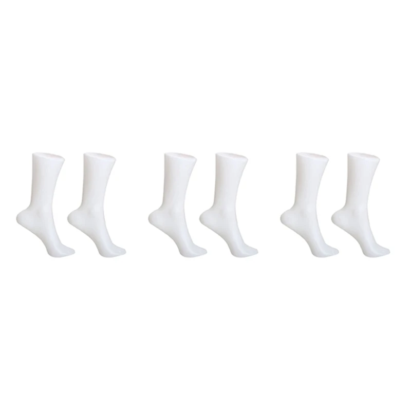 

6PCS Female Foot Sock Sox Display Mold Short Stocking Mannequin White