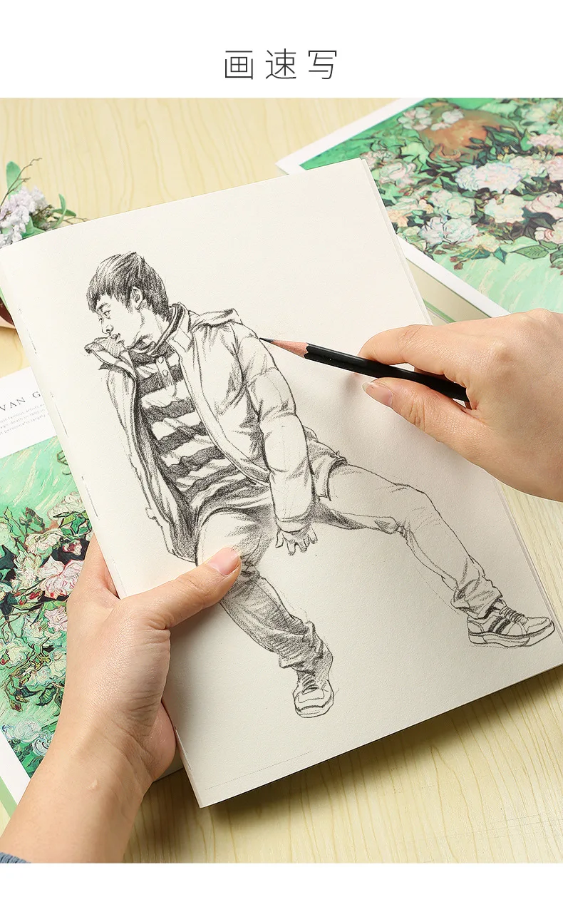 Verdickte Skizzen für Kinder und Studenten malen Skizzen auf leeren Papiers kizzen Kunst farbe Blei Aquarell Notizbuch – Detail 12