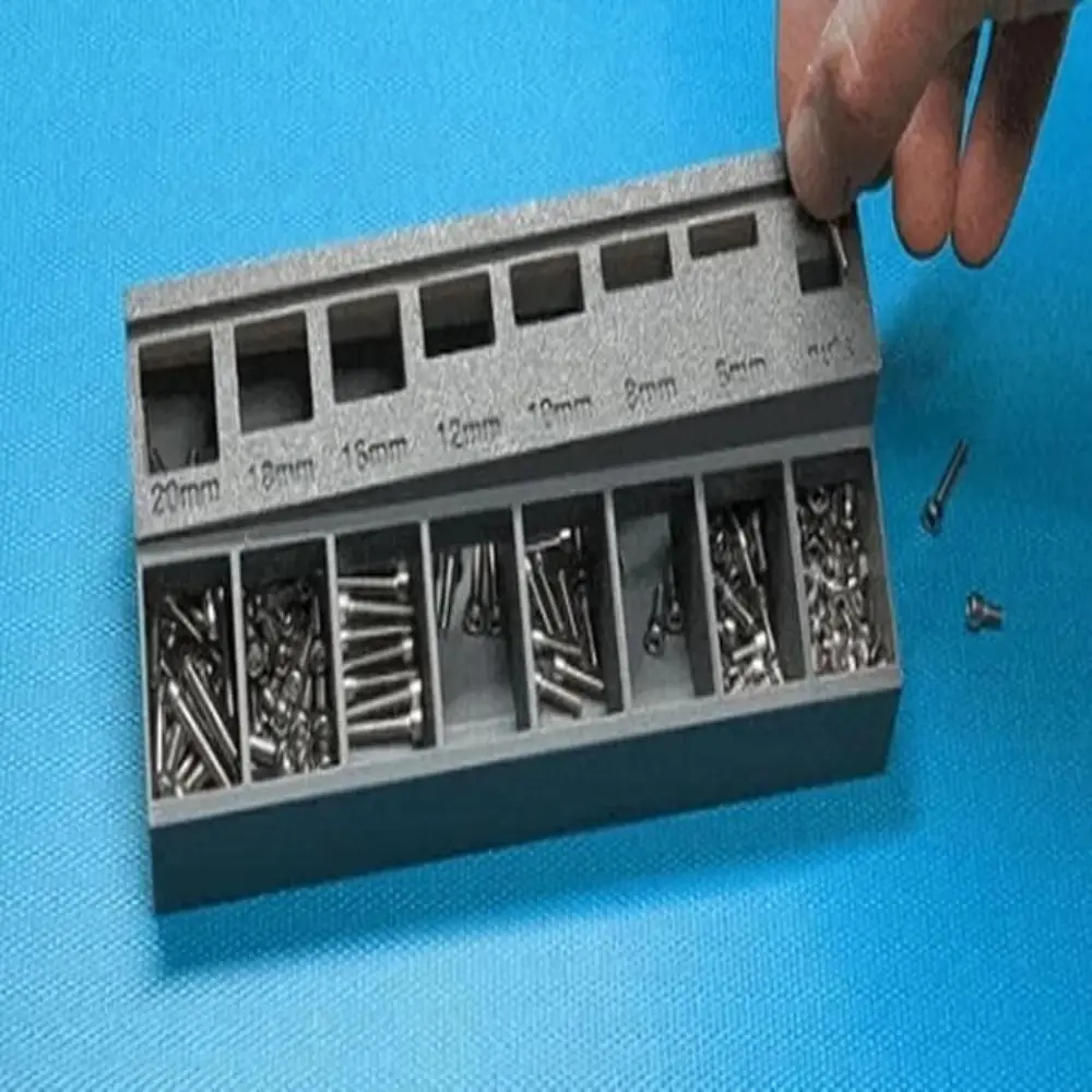 7 Measuring Slots M3 Bolt Sorter Large Capacity Tray Screw Toolbox Organizer Precision-Sort Space-Saving Screw Length Sorter