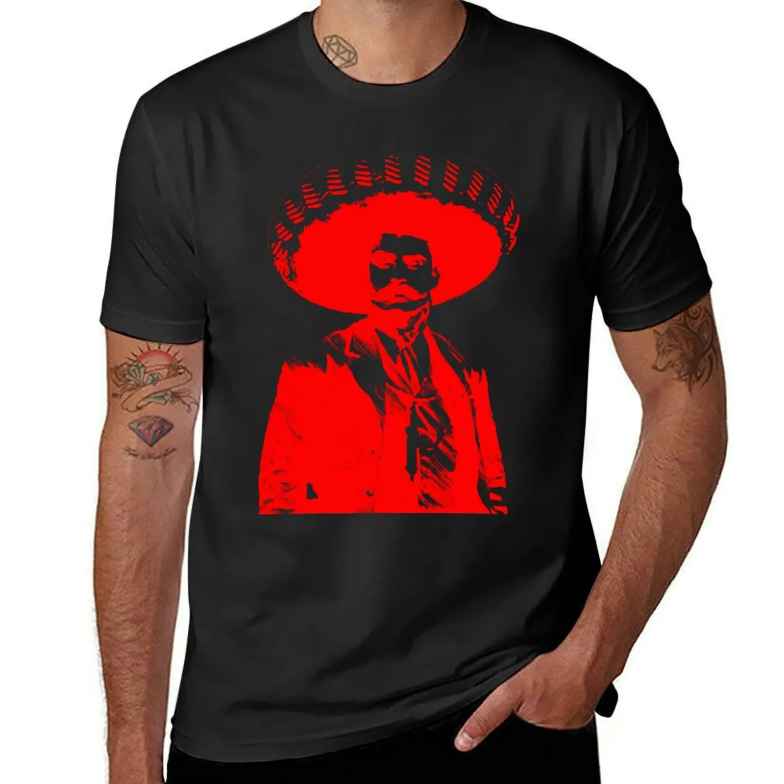 Emiliano Zapata - unichrome red T-Shirt new edition Aesthetic clothing men t shirts