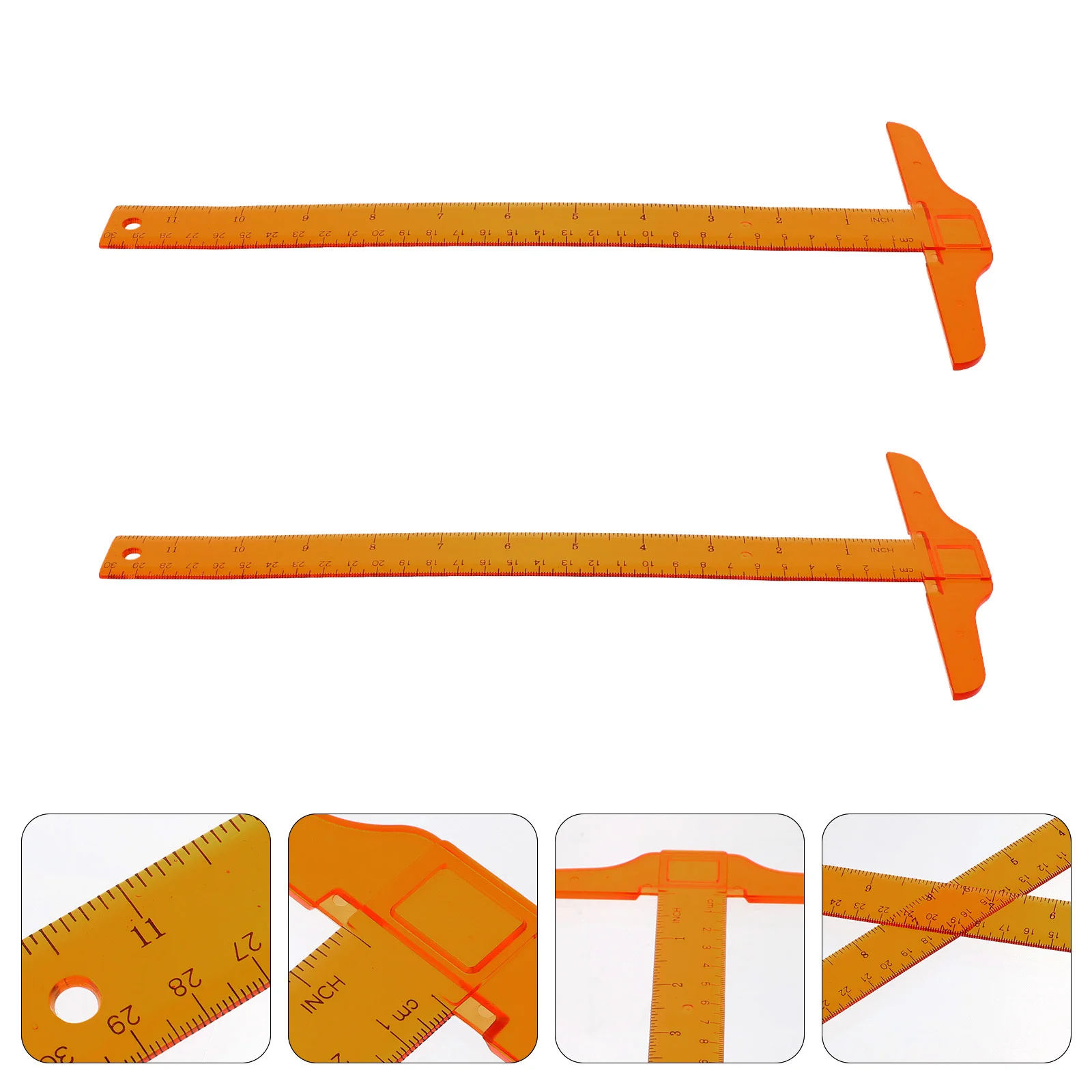 2 قطعة T شكل حاكم واضح أداة قياس دقيقة للفصول الدراسية مكتب تخطيط المنزل لوازم الرسم استخدام طويل الأمد