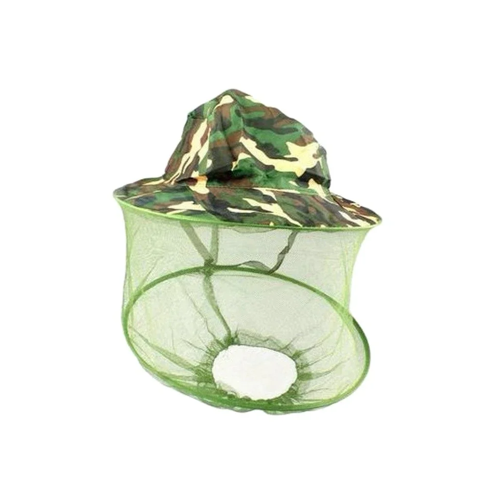 Cappello da apicoltura Scialle mimetico esterno Wild Anti-zanzara Bee Cap Pesca nella giungla Sole Cappello lungo con zanzariera Cappelli protettivi per il sole