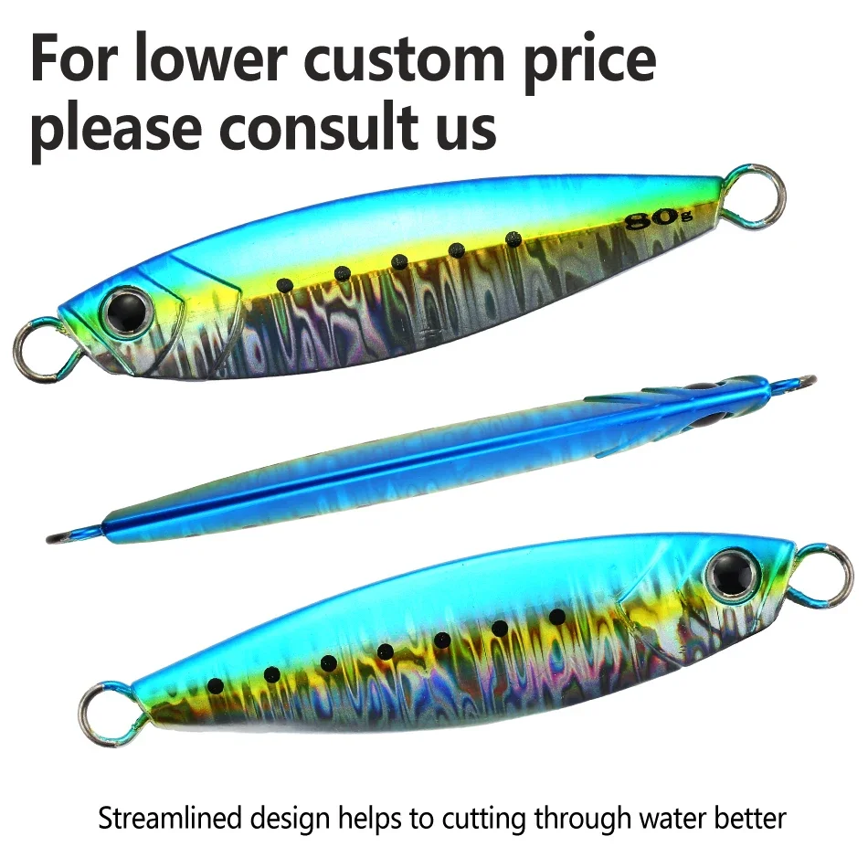 MOOKZZ SLOW Jinging 20g  30g 40g 60g 80g Deep-sea Boat FishingJigging Lure Long Cast Metal Jig Fishing Lure