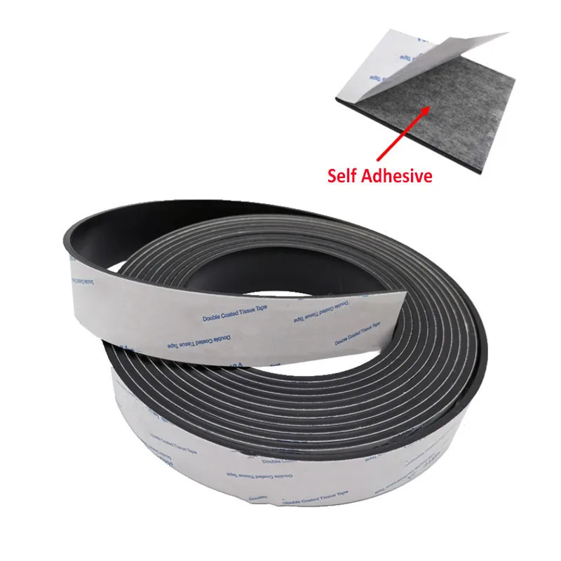 Black Silicone Rubber Strip Self Adhesive Seal Gasket Anti-skid Shock Absorption Sealing Strip Length 300mm Thicknes 0.5-4mm