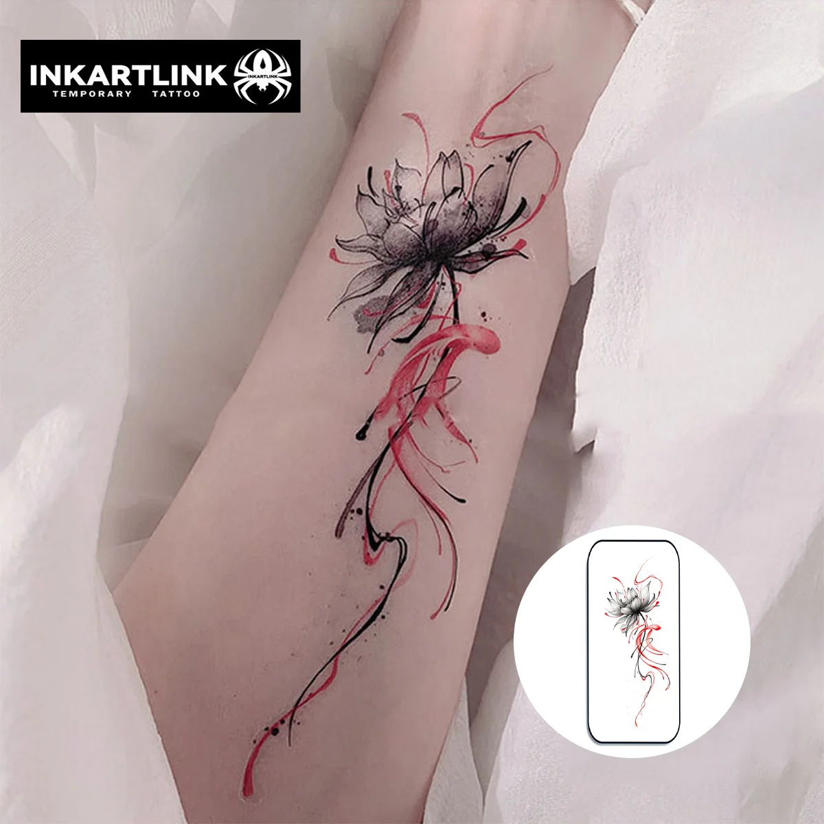 INKARTLINK ملصقات الوشم المؤقت مقاوم للماء الطباعة الملونة الفن نمط المؤقتة الوشم لوازم الحفلات ملصقات DIY