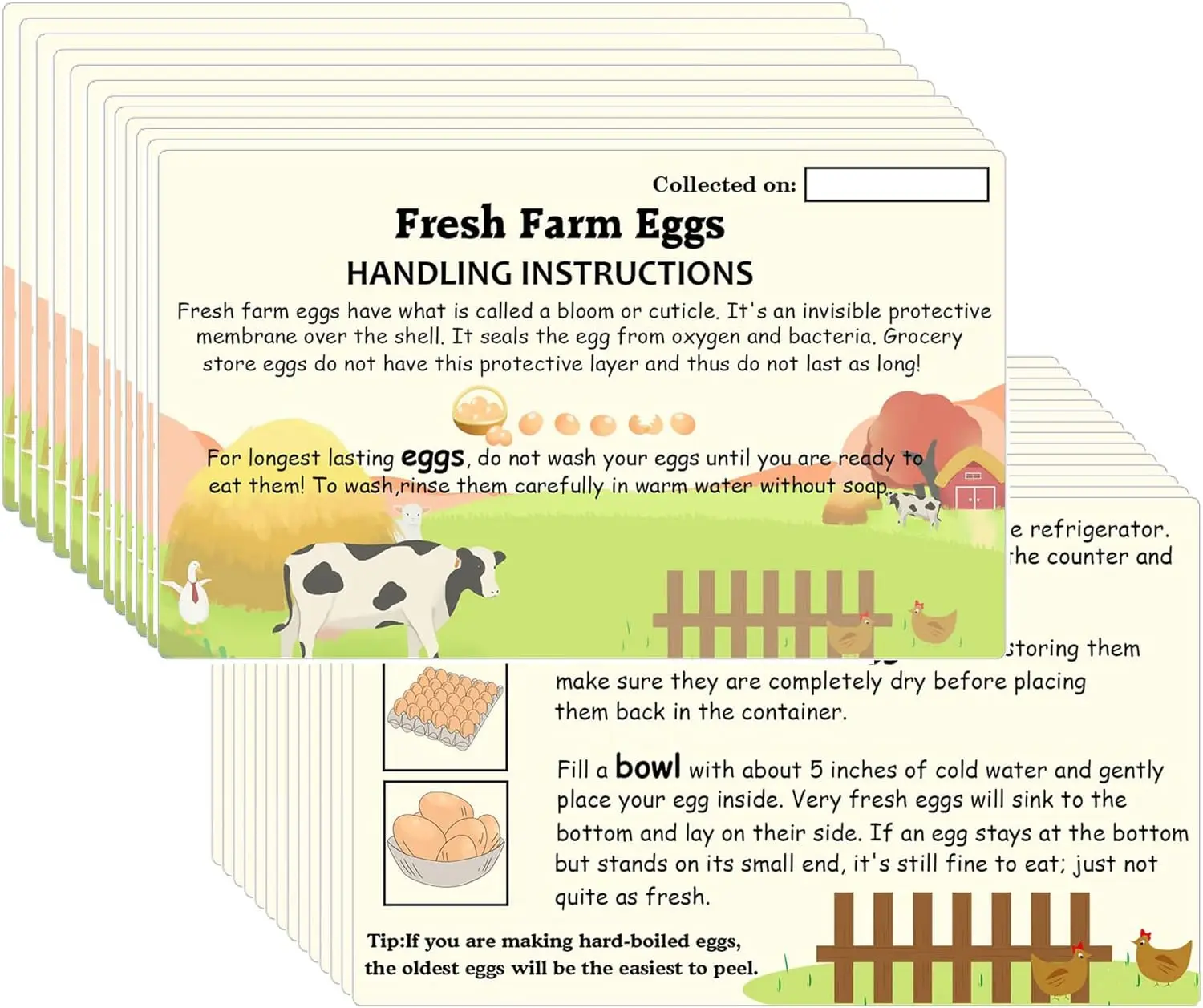 farm fresh eggs handling instrucoes acessorios cuidados cartoes etiquetas para eggs basket armazenar organizador extra 235 50 pcs 01