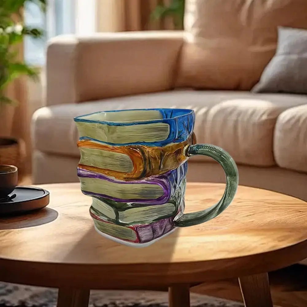 

Библиотечная расписная книжная кружка, кофейная кружка, чашка для капучино, чая, кофе, креативная чашка, кружка для завтрака, кухонная чашка, офисная вода, O4D7