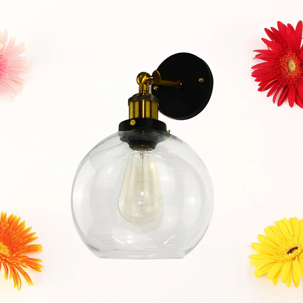 

220V Glass Round Shape Wall Lamp 15cm Diameter Wall Mounted E27 Socket Outdoor Indoor Patio Lawn Light E27 Lamp
