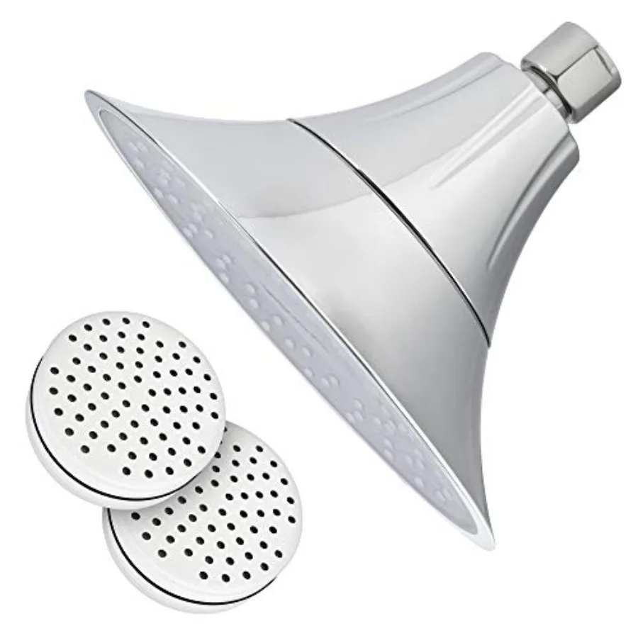 

VivaSpring Filtered Shower Head CFSHD25-CG Chrome Finish with Slate face and Wide Rain Spray 6 Month Filter FF-15 2 Filter Pack