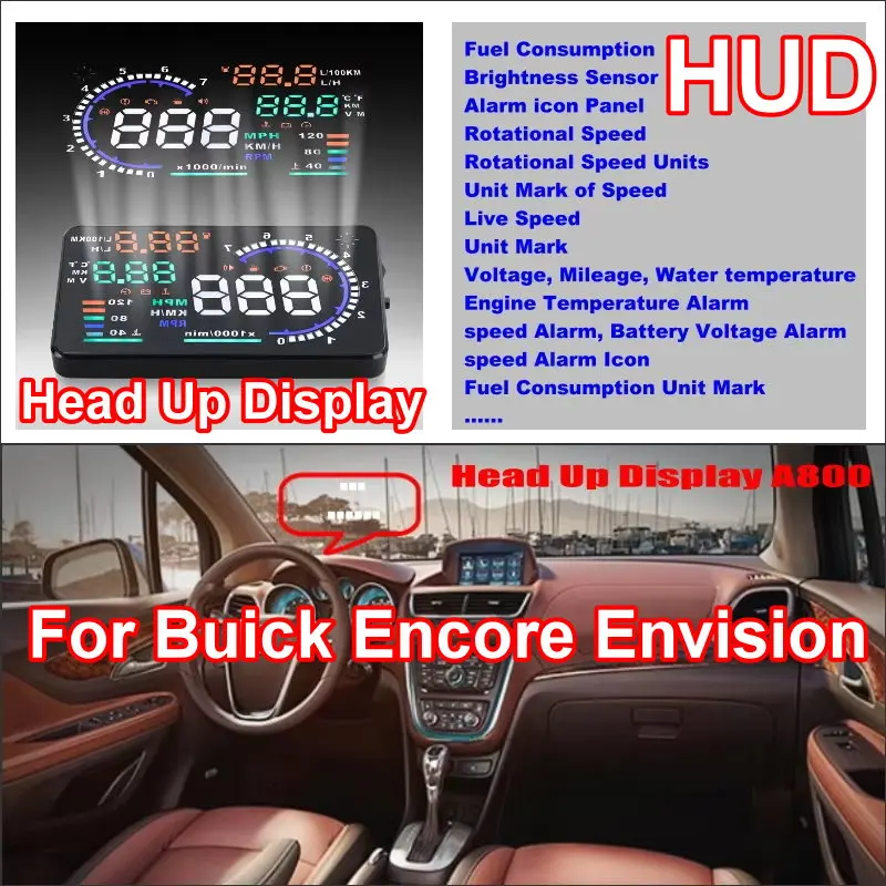 

Car Headup HUD Head Up Display For Buick Encore Envision 2003-2025 Auto Windshield Projector Accessories