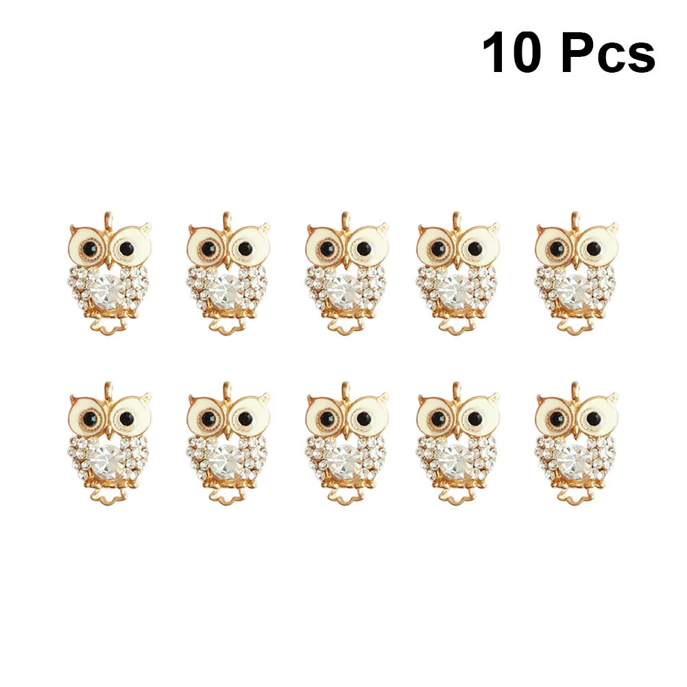 

10 Pcs Cellphone Accessory Pendant DIY Charm Rhinestones Necklace Owl Jewelry Making Pendants Anklet