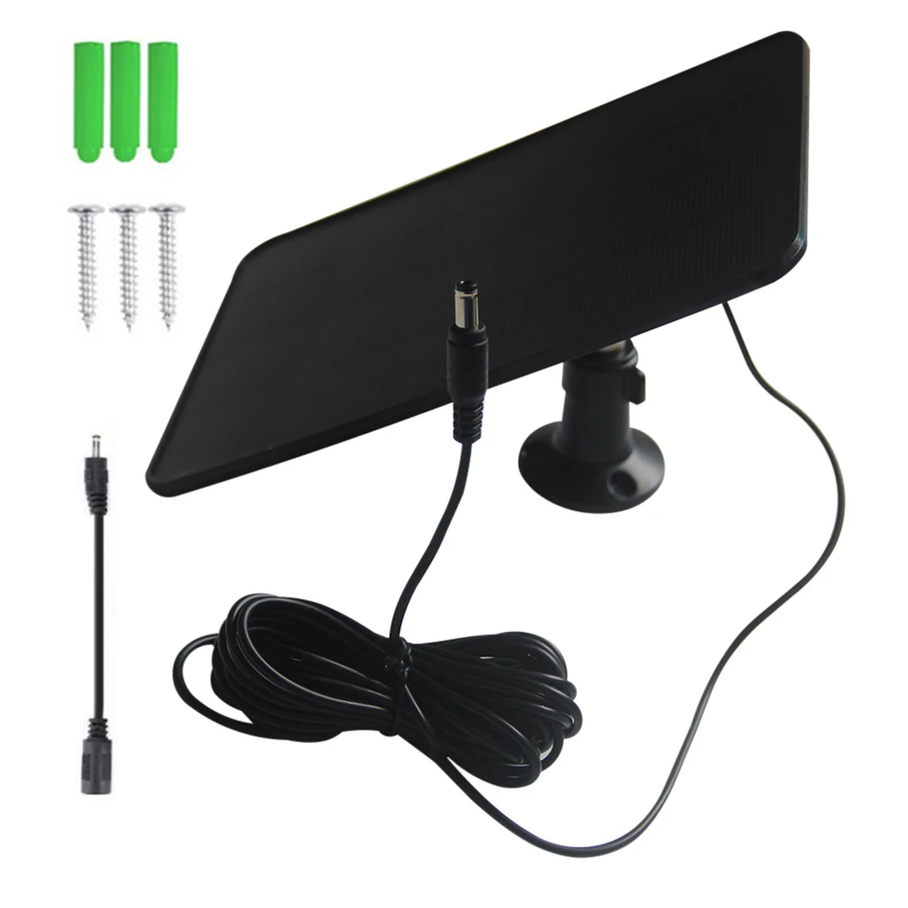 6W Solar Panel for Outdoor For Security Cameras and For Ring Doorbells Monocrystalline 5V Output DC5521 Interface view 3