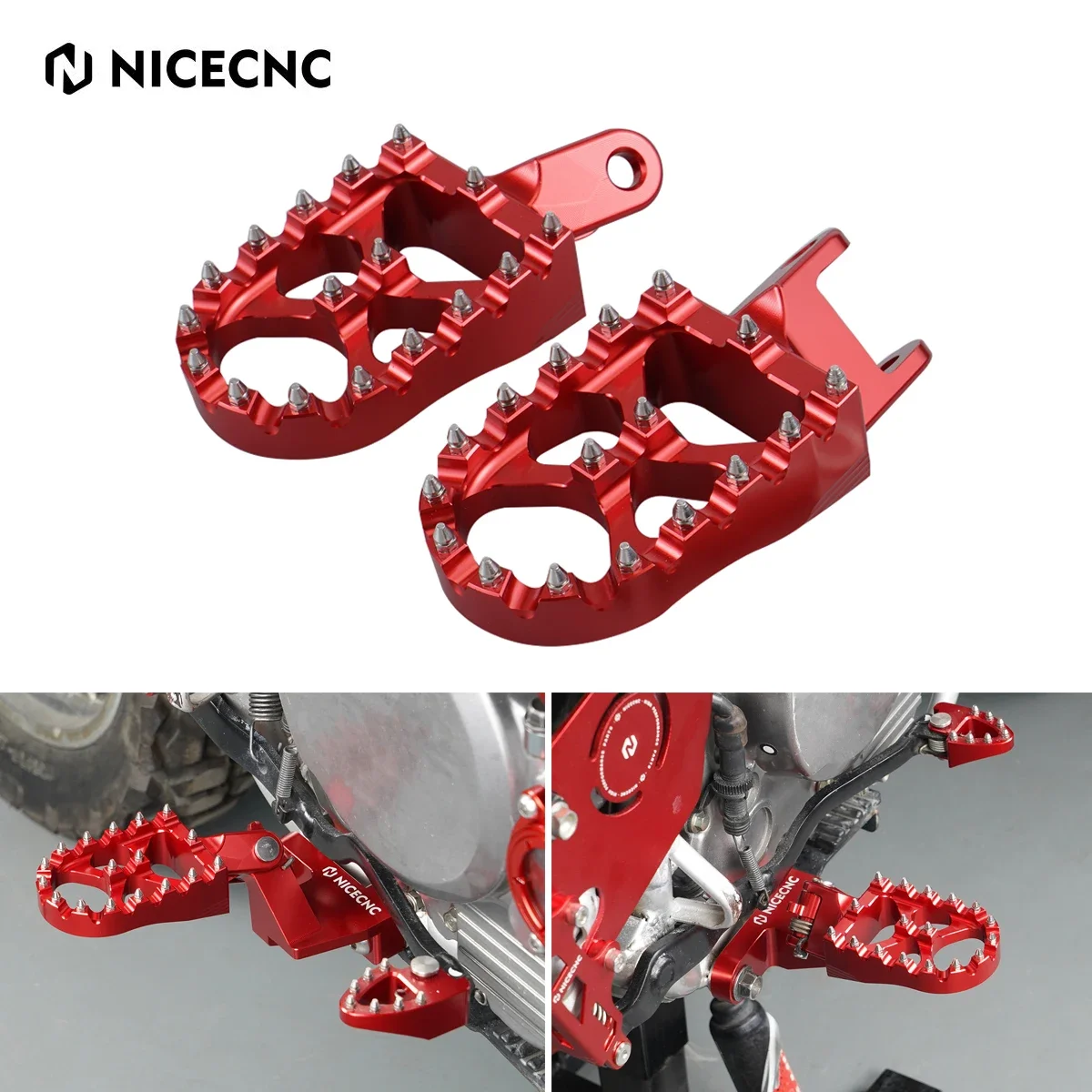 

NICECNC 57mm Footpegs For Honda XR650L 1993-2024 XR650R XR600R XR400R XR250R CR 80R 85R CR 80RB 85RB Expert Footrest Pedal Plate