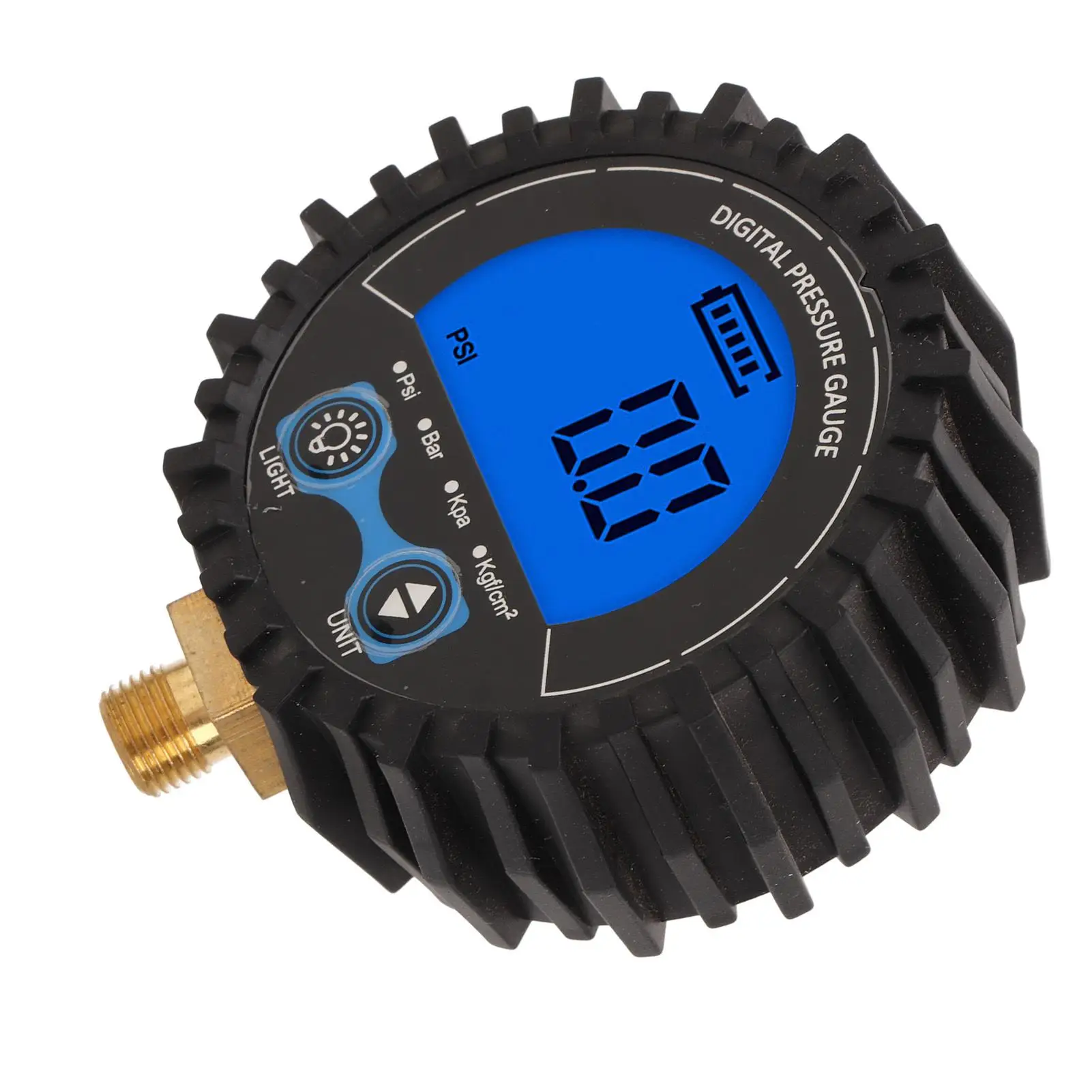 Medidor digital de inflador de pneus, testador de pressão de pneus de roda, rosca m11x1, luz de fundo azul, alto leve para motocicletas