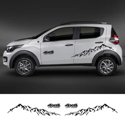 For Fiat Panda MK3 1 2 3 4x4 169 141 312 319 750 Car Side Stickers 4x4OffRoad Mountain Style Auto Accessories Vinyl Decor Decals