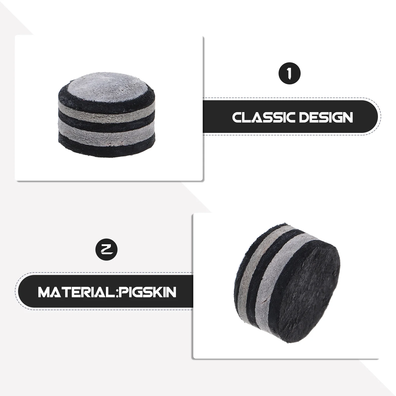 Puntas para tacos de billar de seis capas, cabezal de palo de billar laminado de piel de cerdo de repuesto, puntas duraderas para tacos de billar de 10mm, pegamento