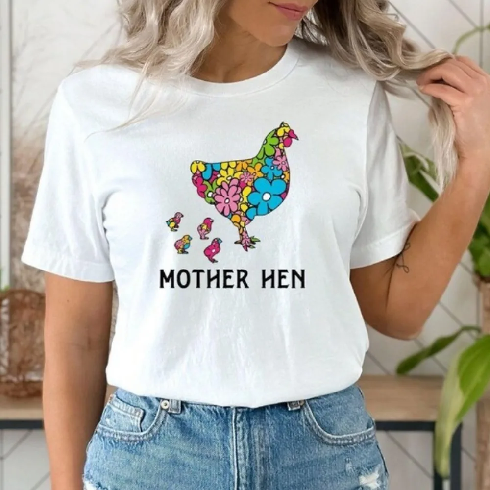 Mother Hen and Chicks Shirt Minimalist Mama Hen Shirt Farm Life Shirt Cowgirl Tops Country Living Tees Animal Clothes