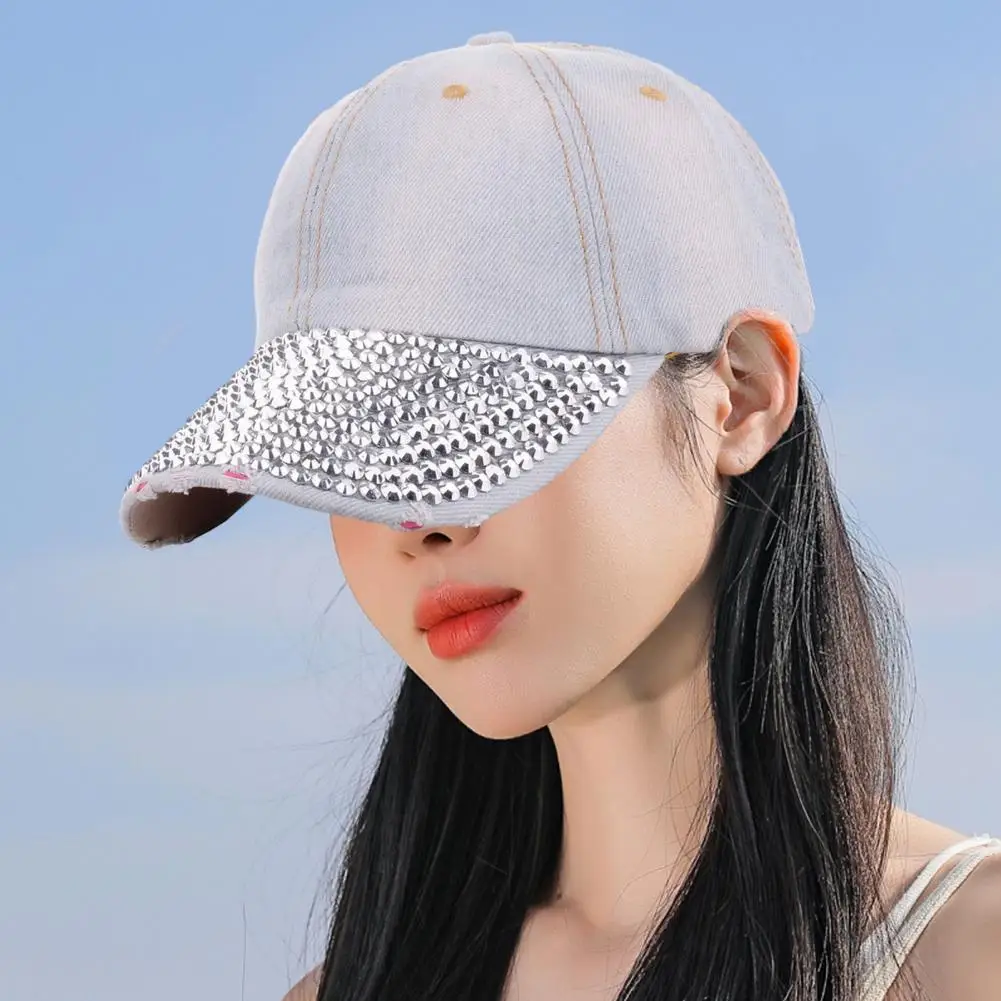 

Diamond setting Baseball Caps Men Women Sun Hat Rhinestone Hats Denim Cap hip-hop Hat Rhinestones Hip Hop Hats