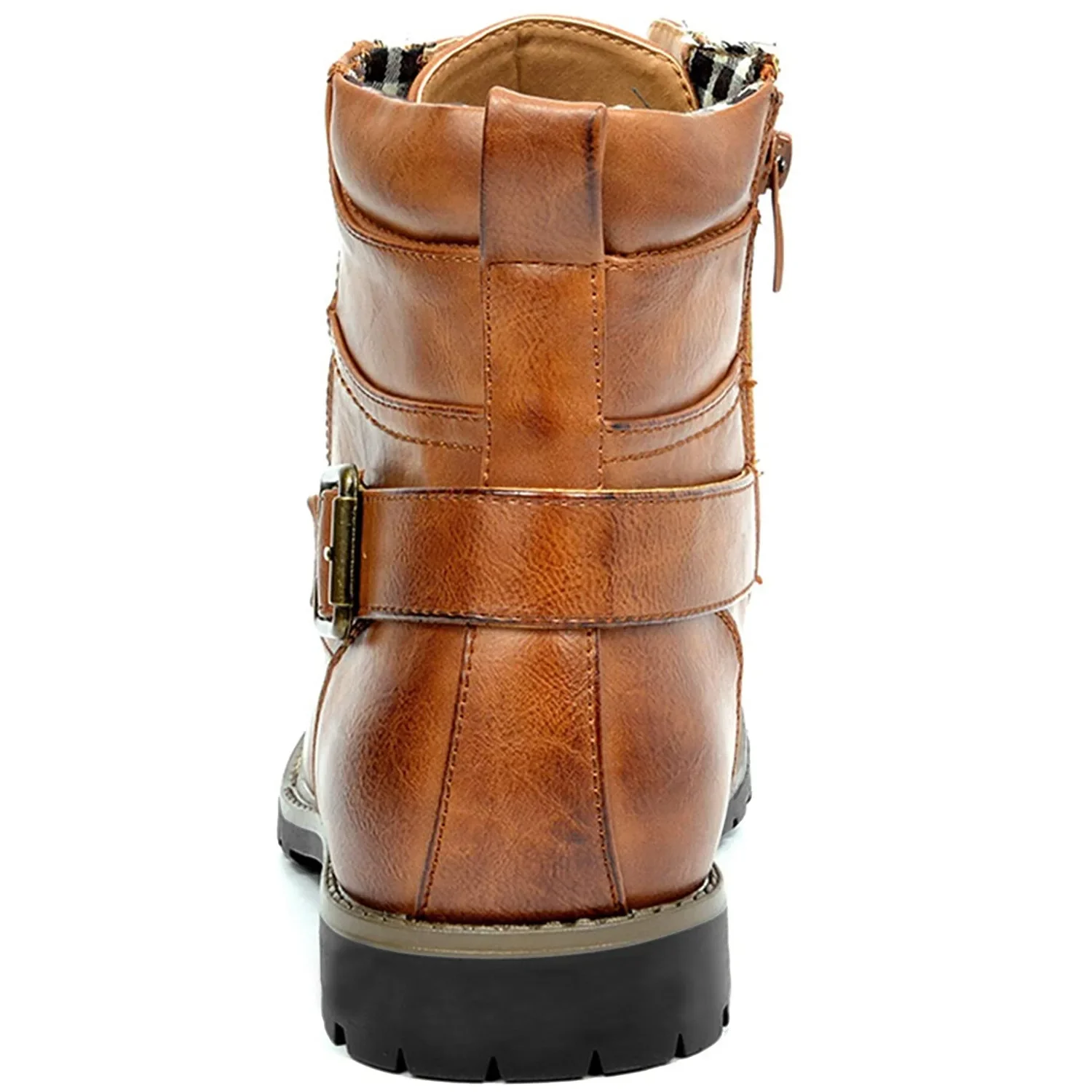 Men's Motorcycle Boots Fashion PU Leather Rider Metal Double Zipper Rider Boot Biker Boot Man Ankle Boots