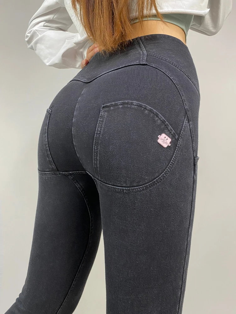 Four Ways Stretchable Melody Black Stitch High Waist Denim Jeans Woman Autumn Sexy High Elastic Skinny Jeans For Women Trousers