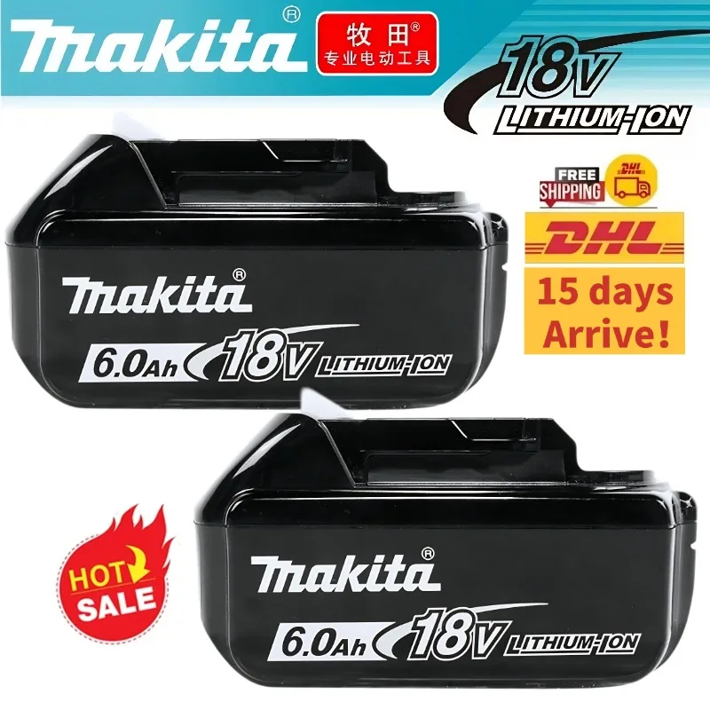 DHL Ship Makita Rechargeable Power Tool Battery, Replaceable LED Lithium-ion, 18V 6.0Ah LXT BL1860B BL1860BL1850 BL1830