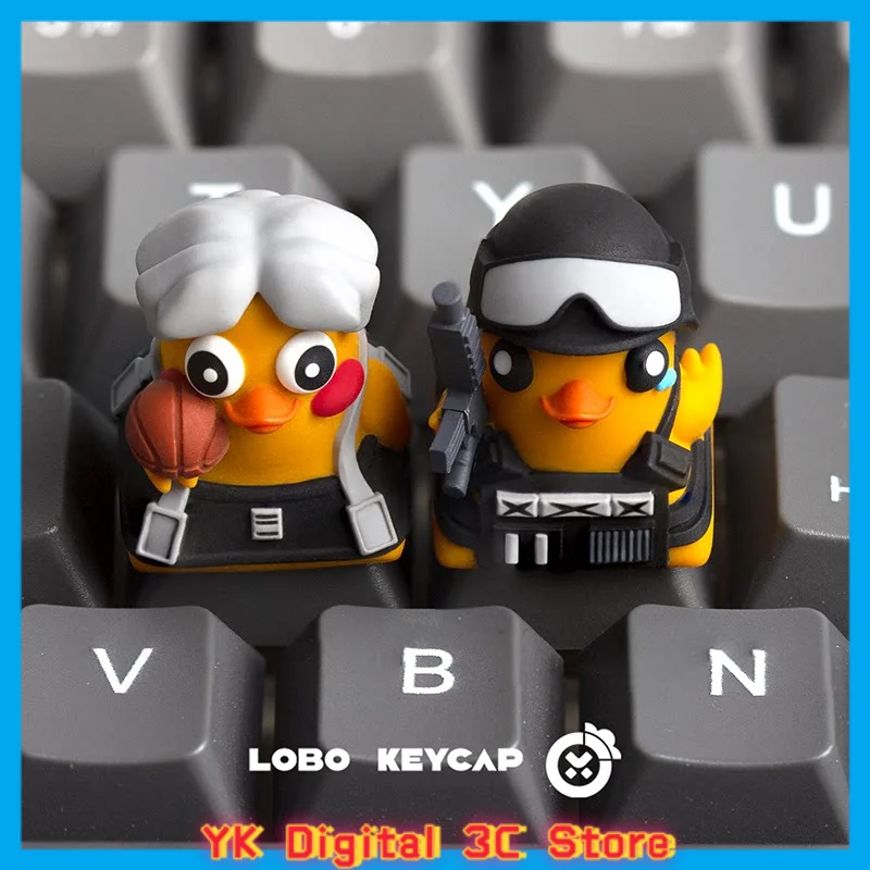 Escape From Duckov Themed Anime Keycap Mechanical Keyboard Resin Custom Keycap PC Gaming Keyboard Accessories Collectible Gift