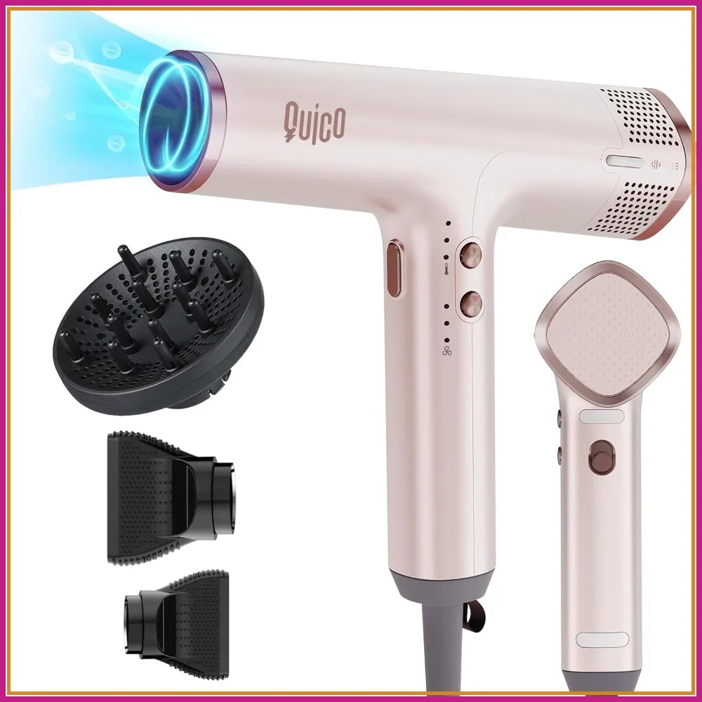 7X Faster BLDC Motor Hair Dryer,1875W 110,000 RPM,2 Billion Negative Ions,Quiet Salon Blow Dryer,Diffuser,Adjustable Temp&Speed