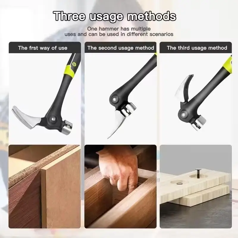 Multi Functional Sheep Horn Hammer With Adjustable Hammer Head Angle For Woodworking, Decoration, Auto Repair, Home And Outdoor