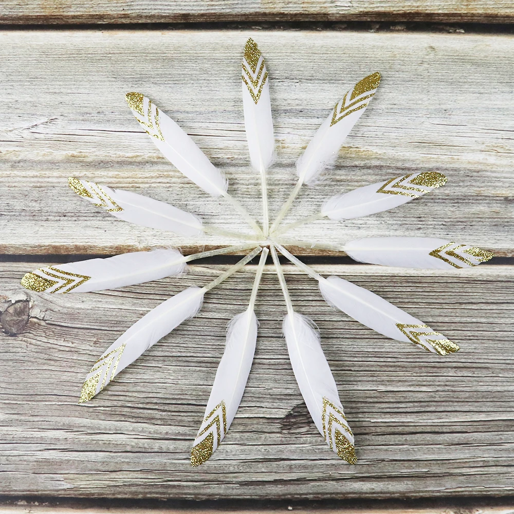 10-15cm colored single-sided double-V sprayed onion powder small straight knife feather vintage Diancui hair stick