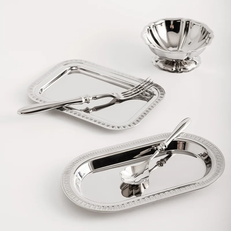 Modern Simple Stainless Steel Towel Dish Hotel Wipes Dish Hot Towel Tray Bar Club Snack Dish