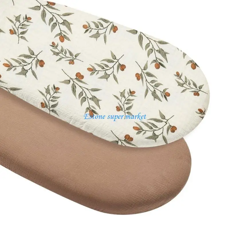 

090B Pack of 2pcs Baby Fitted Bassinet Sheet Newborns Changing Pad Cover Comfortable Fitted Sheets Cotton Mattress Cover