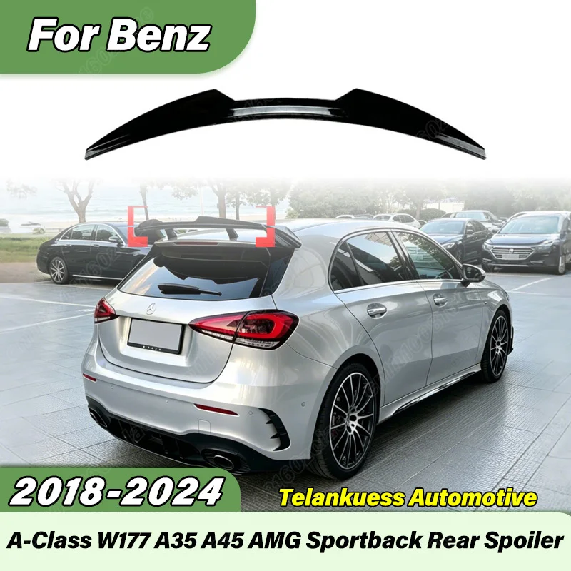 

For Mercedes Benz A-Class W177 2018 2019 2020 2021 2022 2023 2024 Car AMG Style Rear Trunk Spoiler Sports Body Modification Kit