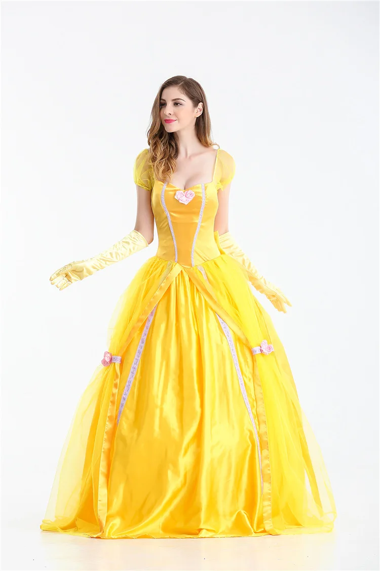 Anime Beauty Fancy Dress Assepoester Cosplay Kostuum Prinses Belle Cosplay Kostuum Pruik Vrouwen Meisjes Halloween Rollenspel Party