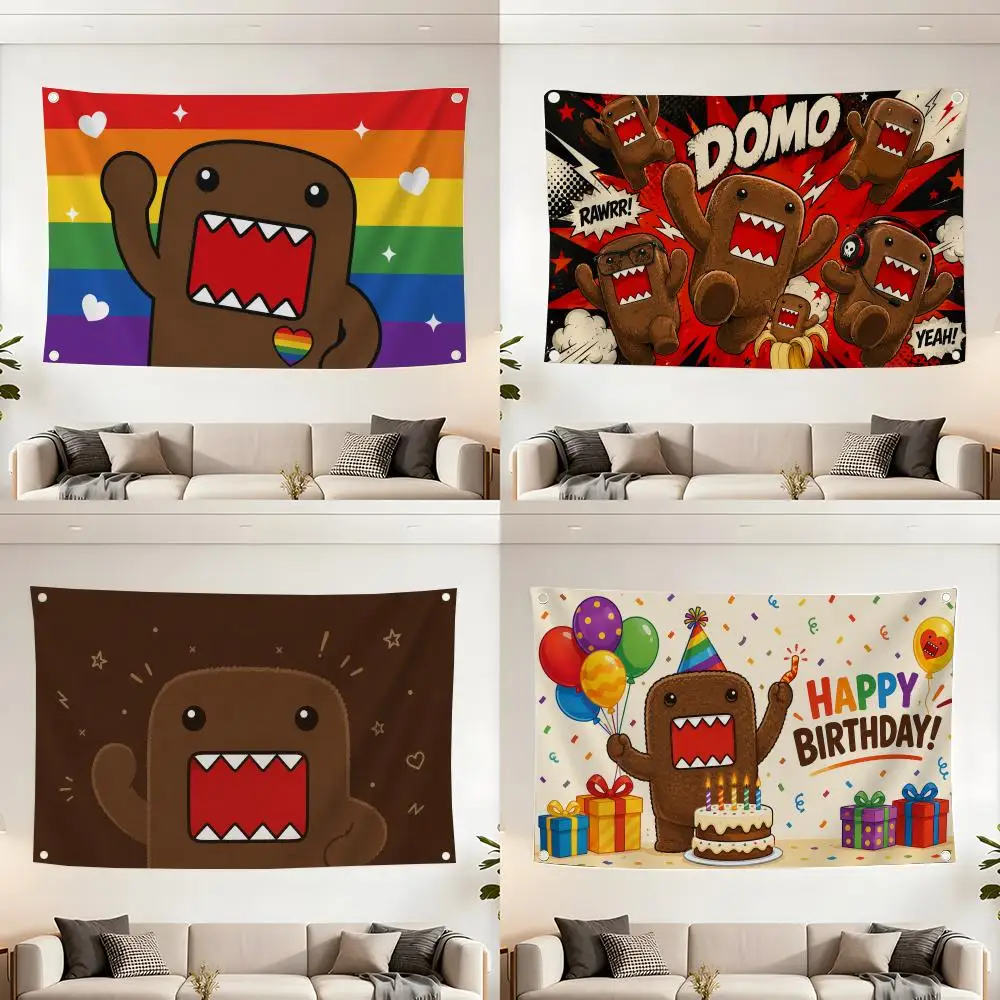Anime Domo Kun Flags flag For Living Room Home Dorm Decor Wall Outdoor Camping Party Banner Gifts