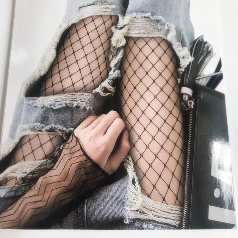 Black Fishnet Stockings For Women, Thigh Hight Fishnet Pantyhose Ladies Fish Net Plus Size One Size Fit All