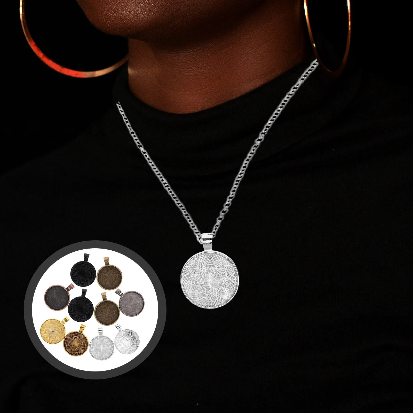 

40 шт. круглая рамка для изготовления ювелирных изделий, пустая основа, металл, сделай сам, прочный, простой в использовании, ожерелье, браслет, принадлежности, кулон для