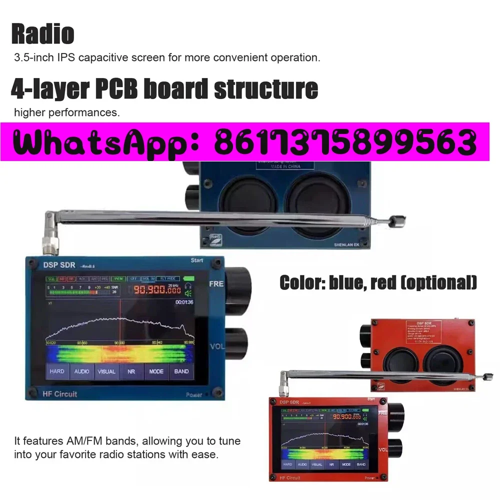 Por Set portatile Ricevitore SDR DSP Set professionale multifunzionale radio con scheda PCB a quattro strati