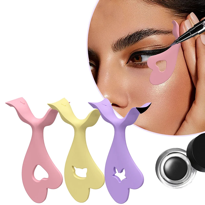 3PCS Eyeliner Template Mascara Scudo Applicatore Pennello in silicone multifunzionale Fermacapelli Strumento per il trucco degli occhi Aiuto per il trucco degli occhi