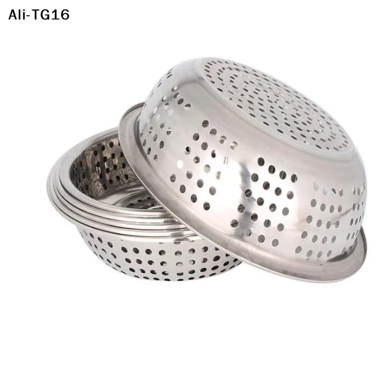 【TG16】1Pc 2026 New Stainless Steel Drain Basin Strainer Colander Big Drainer Basin 22/24/26/28/30/34CM Kitchen Tool - Image 2