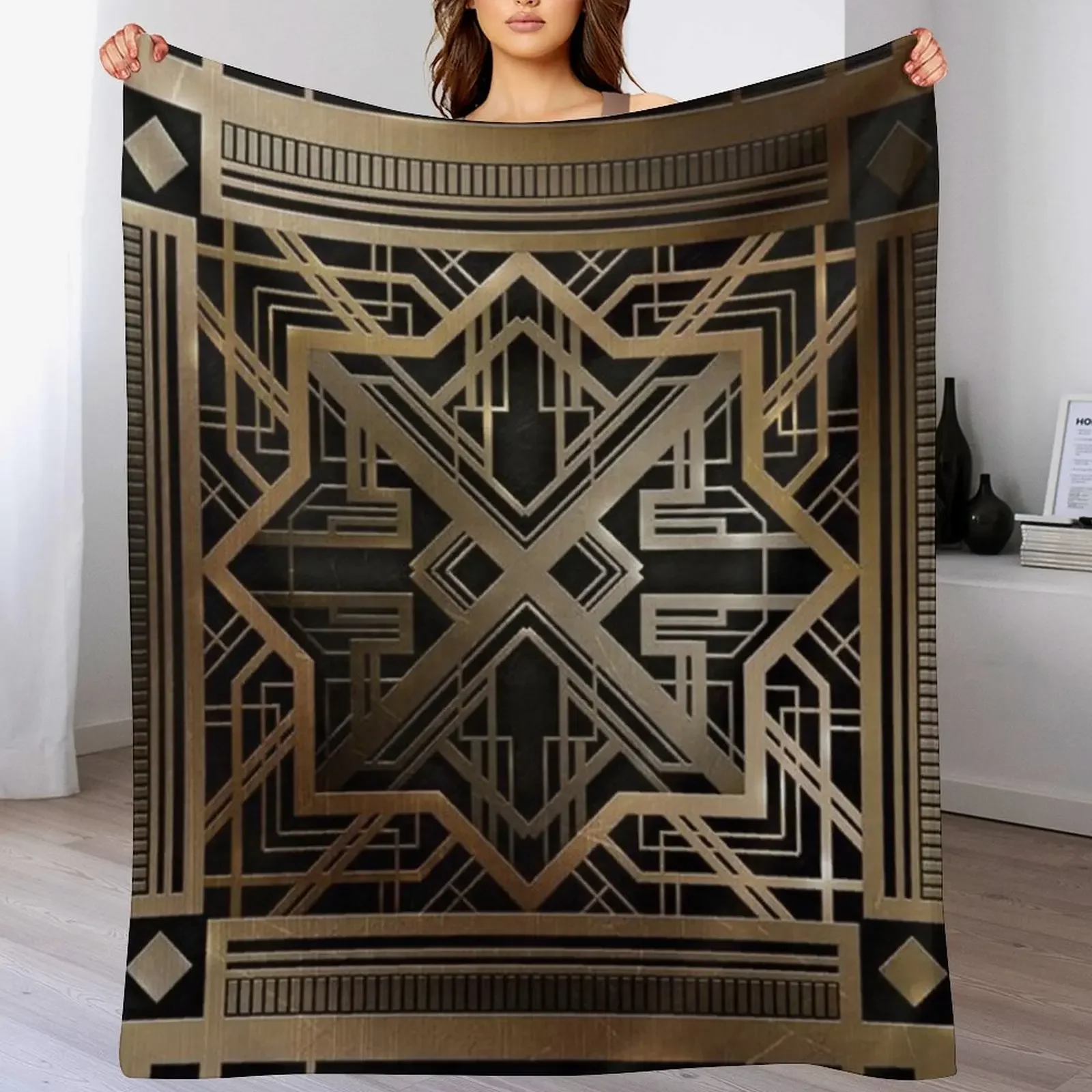 

New Art deco,gold,black,vintage,chic,elegant,1920 era,The Great Gatsby,modern,trendy,decorative Throw Blanket Luxury St Blankets