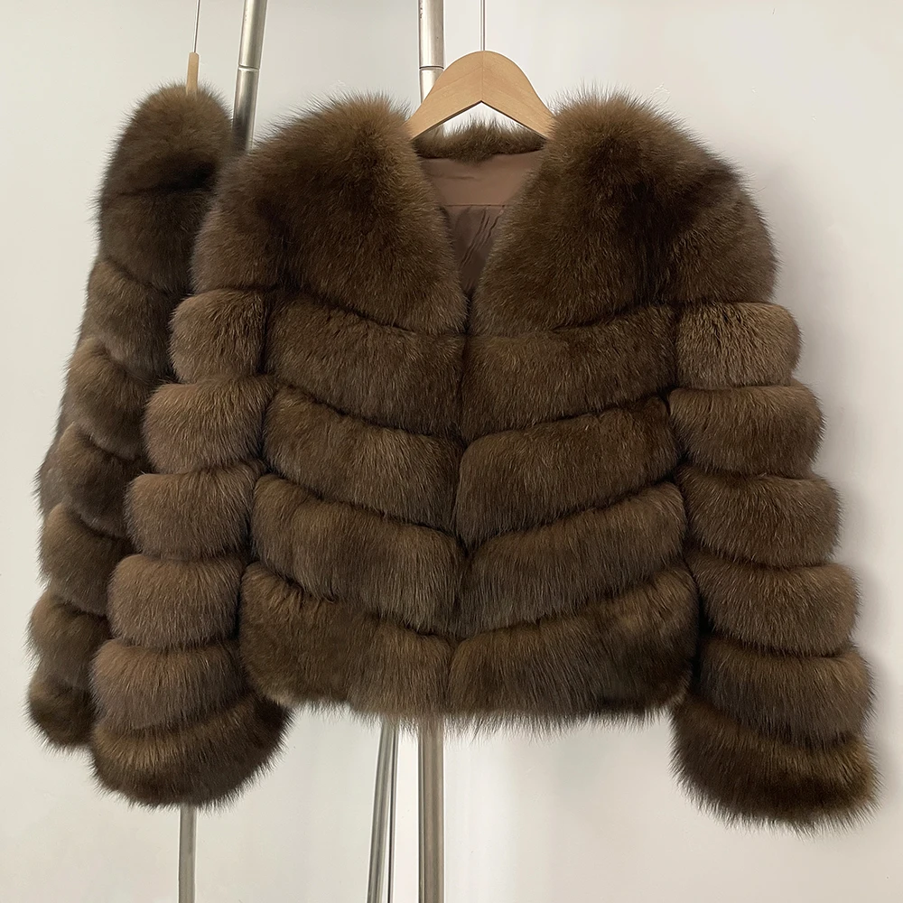 Reality Fur Coat Woman Fashion Autumn Winter Clothing Warm Natural Fox Fur Jacket Lady Short Outwear Raccoon Fur Female Real Fur